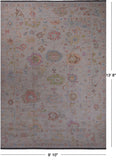 SUPER SALE Ivory Turkish Oushak Hand Knotted Wool Rug - 9' 10" X 13' 8"