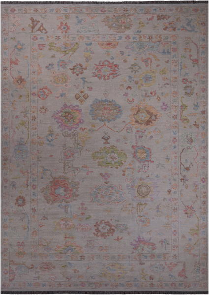 SUPER SALE Ivory Turkish Oushak Hand Knotted Wool Rug - 9' 10" X 13' 8"