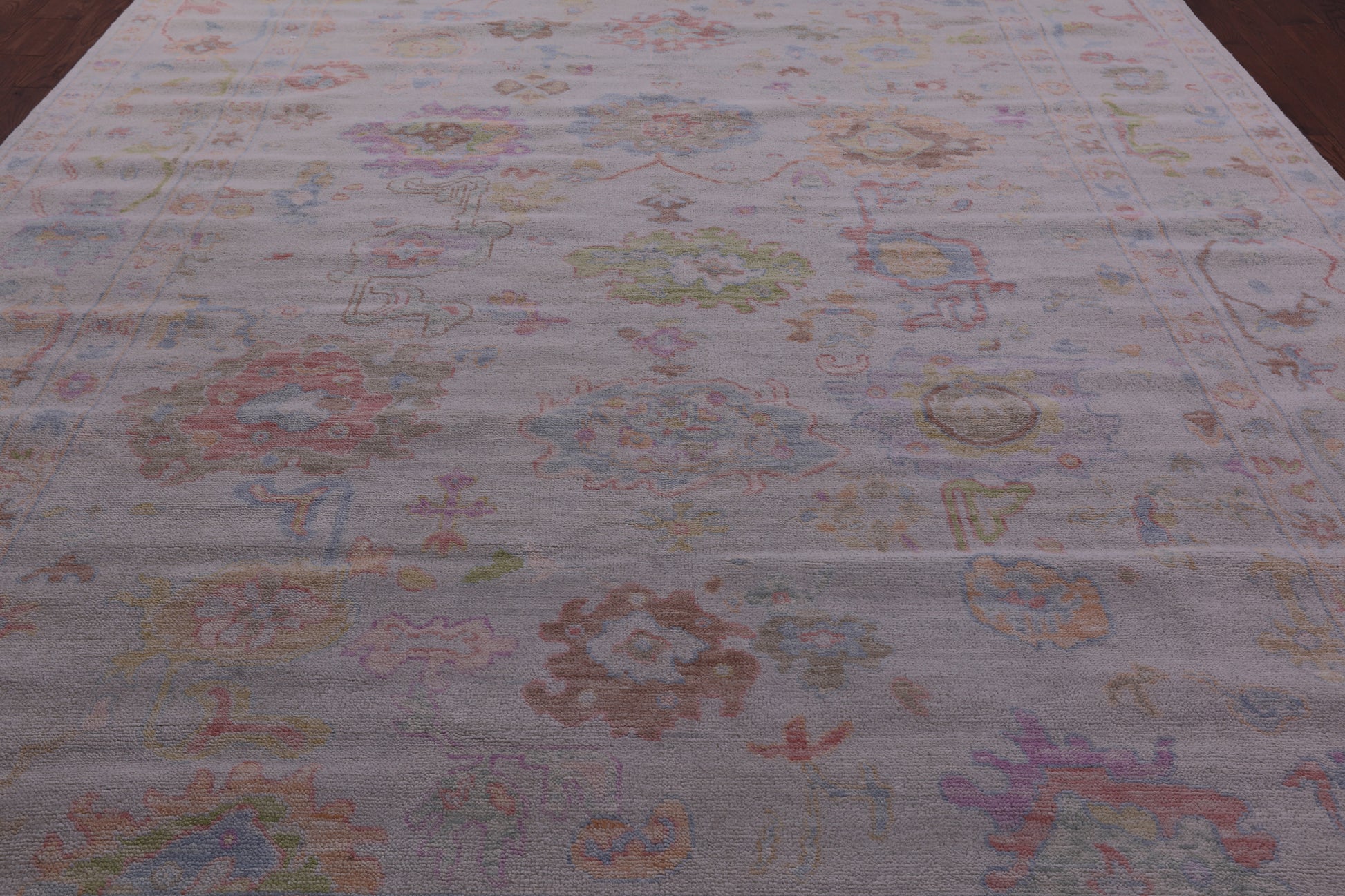 Ivory Turkish Oushak Hand Knotted Wool Rug - 9' 10" X 13' 8" - Golden Nile