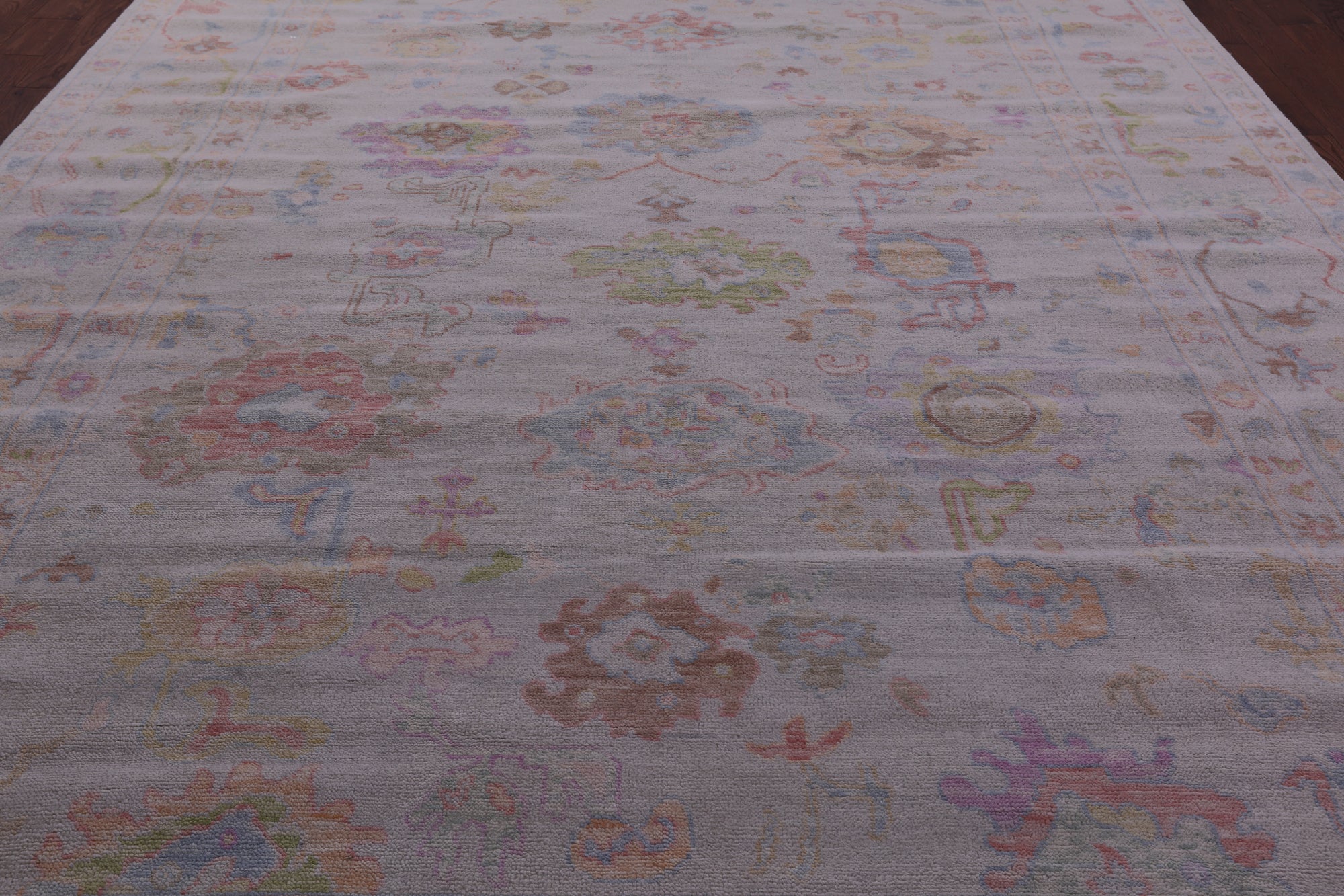 Ivory Turkish Oushak Hand Knotted Wool Rug - 9' 10" X 13' 8" - Golden Nile