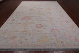 SUPER SALE Ivory Turkish Oushak Hand Knotted Wool Rug - 9' 10" X 13' 8"