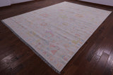 Ivory Turkish Oushak Hand Knotted Wool Rug - 9' 10" X 13' 8" - Golden Nile