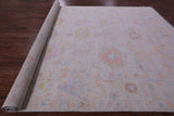 Ivory Turkish Oushak Hand Knotted Wool Rug - 9' 10" X 13' 8" - Golden Nile