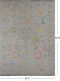 SUPER SALE Ivory Turkish Oushak Handmade Wool Rug - 10' 1" X 13' 9"