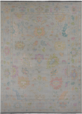 SUPER SALE Ivory Turkish Oushak Handmade Wool Rug - 10' 1" X 13' 9"