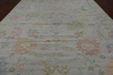 SUPER SALE Ivory Turkish Oushak Handmade Wool Rug - 10' 1" X 13' 9"