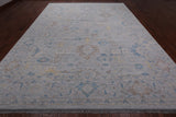 SUPER SALE Silver Turkish Oushak Hand Knotted Wool Rug - 10' 2" X 14' 2"