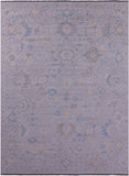 Silver Turkish Oushak Hand Knotted Wool Rug - 10' 2" X 14' 2" - Golden Nile