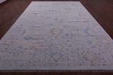 Silver Turkish Oushak Hand Knotted Wool Rug - 10' 2" X 14' 2" - Golden Nile