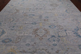 SUPER SALE Silver Turkish Oushak Hand Knotted Wool Rug - 10' 2" X 14' 2"
