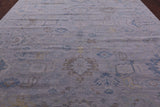 Silver Turkish Oushak Hand Knotted Wool Rug - 10' 2" X 14' 2" - Golden Nile