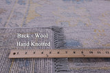 Silver Turkish Oushak Hand Knotted Wool Rug - 10' 2" X 14' 2" - Golden Nile
