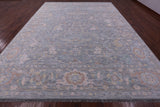 Silver Turkish Oushak Hand Knotted Wool Rug - 11' 11" X 14' 9" - Golden Nile
