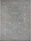 SUPER SALE Silver Turkish Oushak Hand Knotted Wool Rug - 11' 11" X 14' 9"
