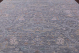 Silver Turkish Oushak Hand Knotted Wool Rug - 11' 11" X 14' 9" - Golden Nile
