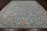 SUPER SALE Silver Turkish Oushak Hand Knotted Wool Rug - 11' 11" X 14' 9"
