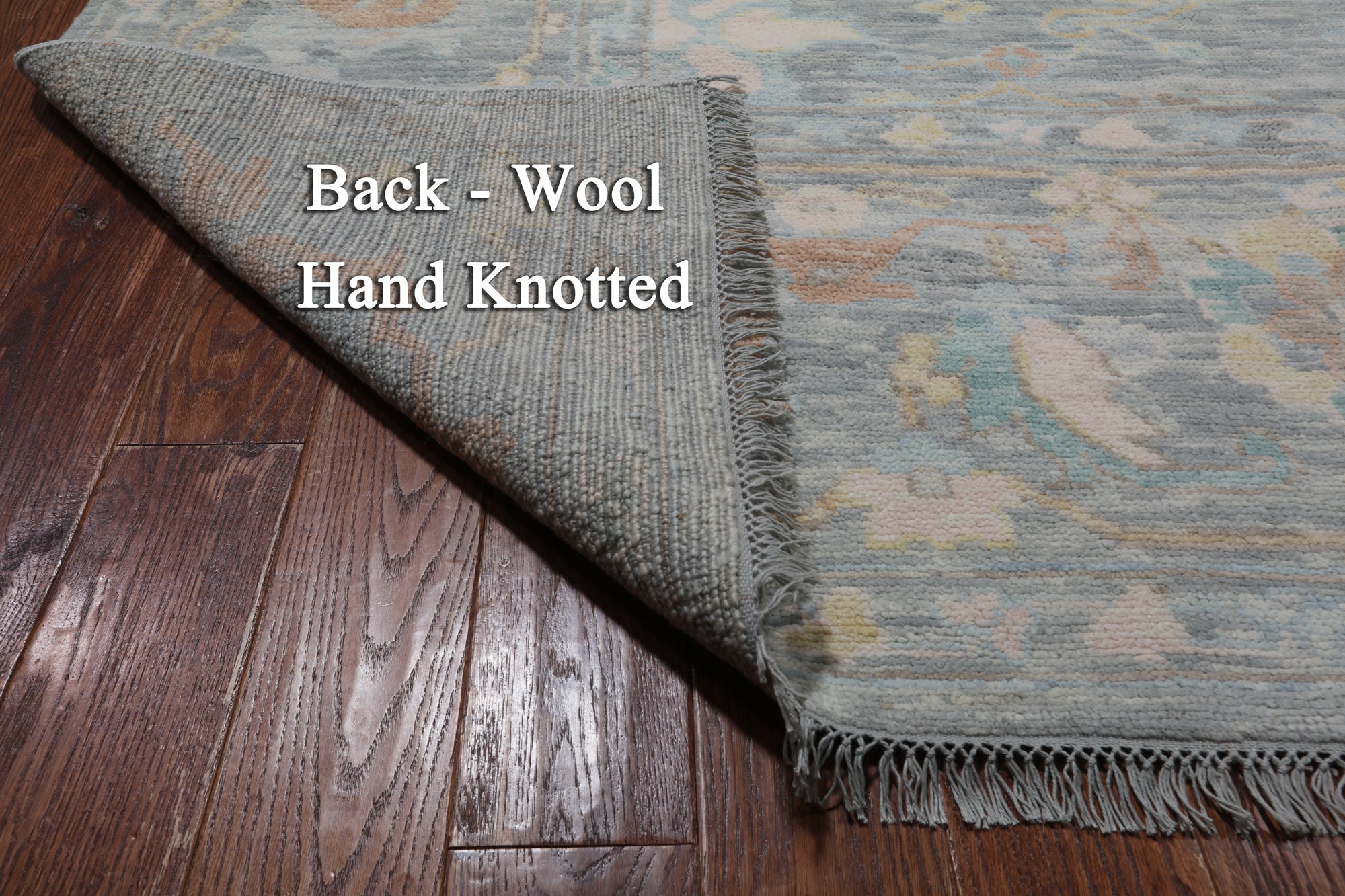 SUPER SALE Silver Turkish Oushak Hand Knotted Wool Rug - 11' 11" X 14' 9"