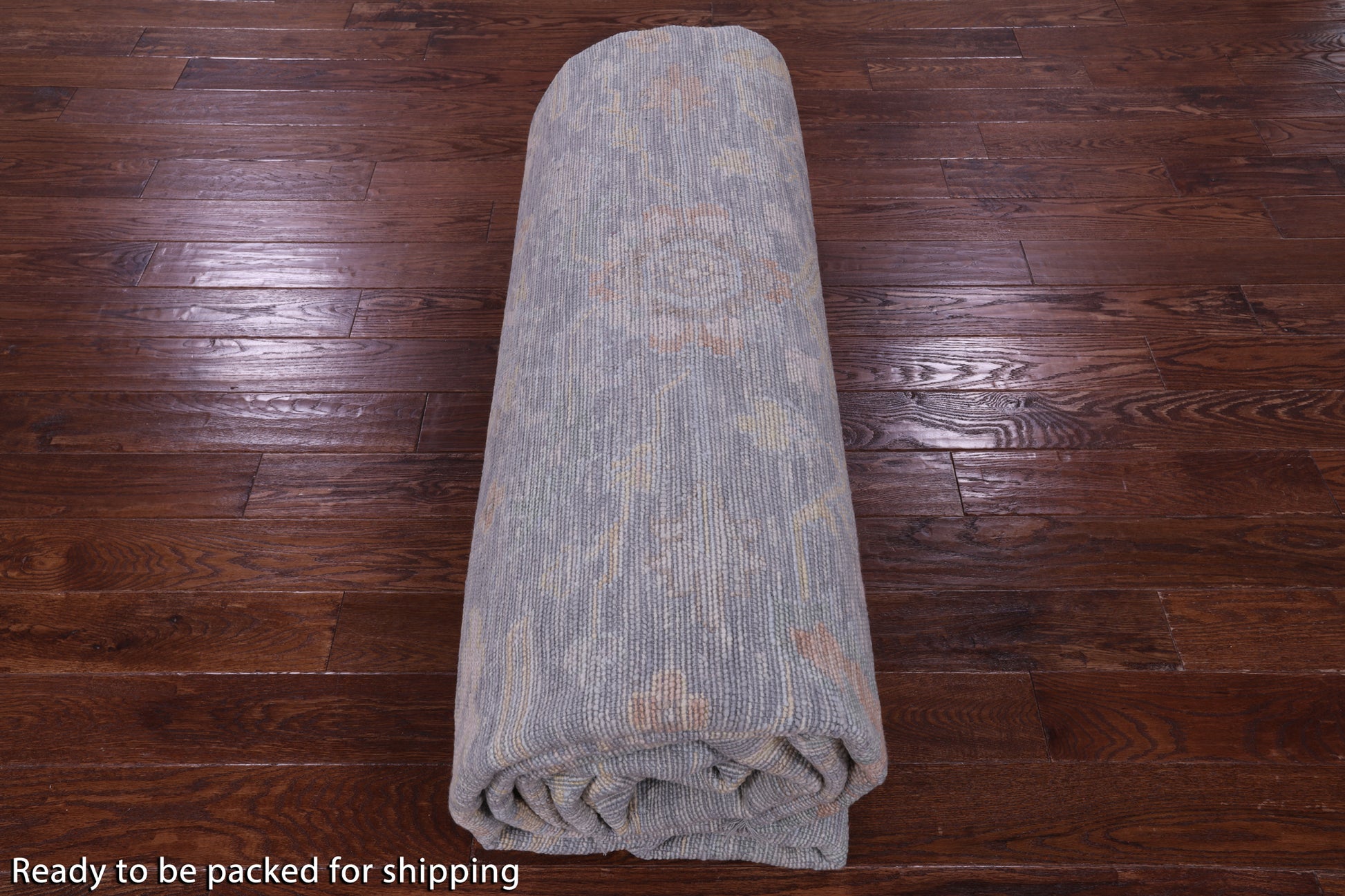 Silver Turkish Oushak Hand Knotted Wool Rug - 11' 11" X 14' 9" - Golden Nile
