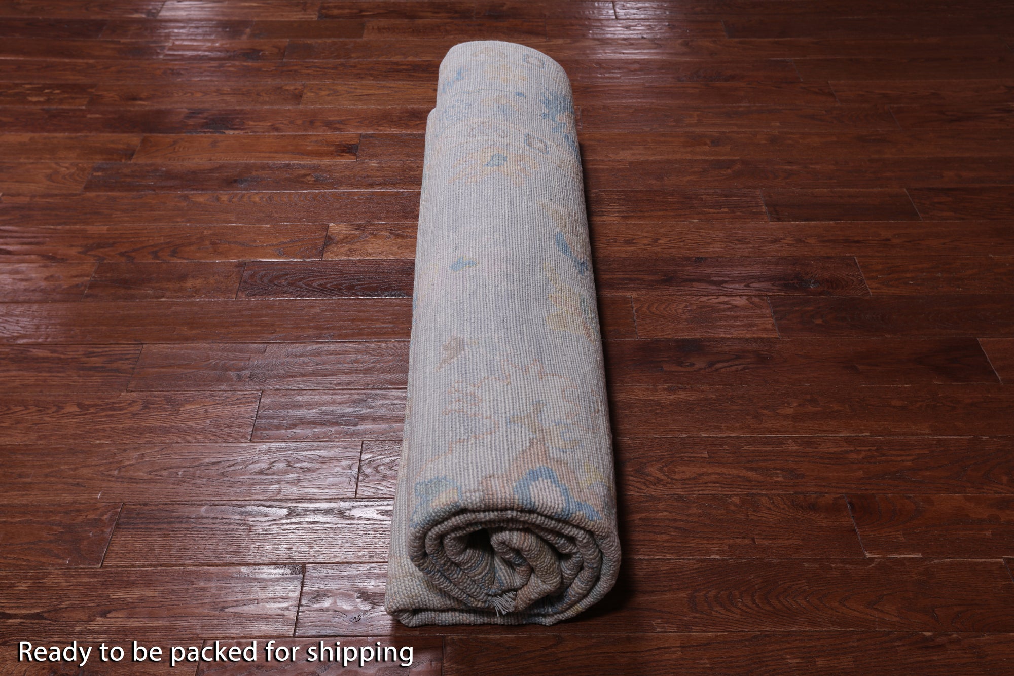 SUPER SALE Silver Square Turkish Oushak Hand Knotted Wool Rug - 9' 0" X 9' 3"