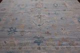 SUPER SALE Silver Square Turkish Oushak Hand Knotted Wool Rug - 9' 0" X 9' 3"