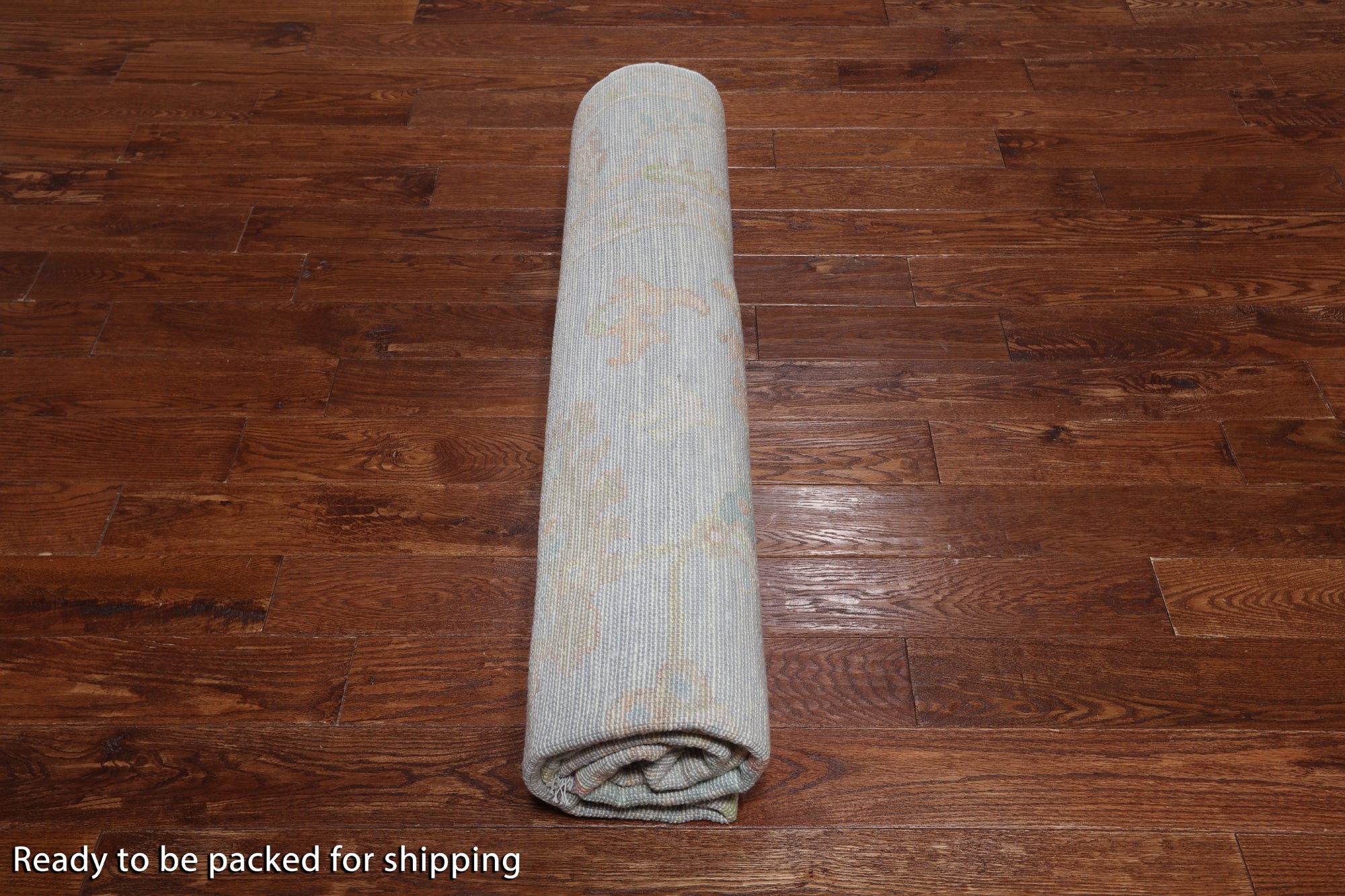 SUPER SALE Silver Square Turkish Oushak Hand Knotted Wool Rug - 7' 9" X 8' 4"