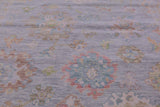 Silver Square Turkish Oushak Hand Knotted Wool Rug - 7' 9" X 8' 4" - Golden Nile