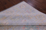 Silver Square Turkish Oushak Hand Knotted Wool Rug - 7' 9" X 8' 4" - Golden Nile