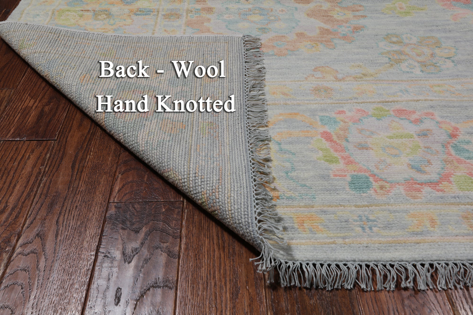 SUPER SALE Silver Square Turkish Oushak Hand Knotted Wool Rug - 7' 9" X 8' 4"