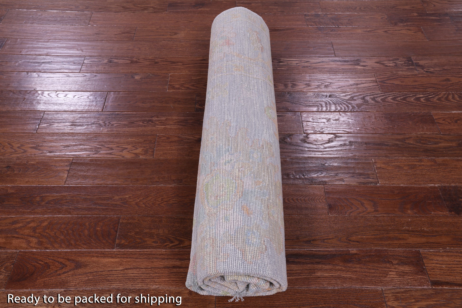 Silver Square Turkish Oushak Hand Knotted Wool Rug - 7' 9" X 8' 4" - Golden Nile