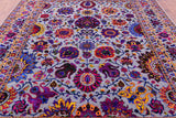 Grey Persian Tabriz Hand Knotted Wool & Silk Rug - 9' 0" X 12' 0" - Golden Nile