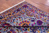 Grey Persian Tabriz Hand Knotted Wool & Silk Rug - 9' 0" X 12' 0" - Golden Nile