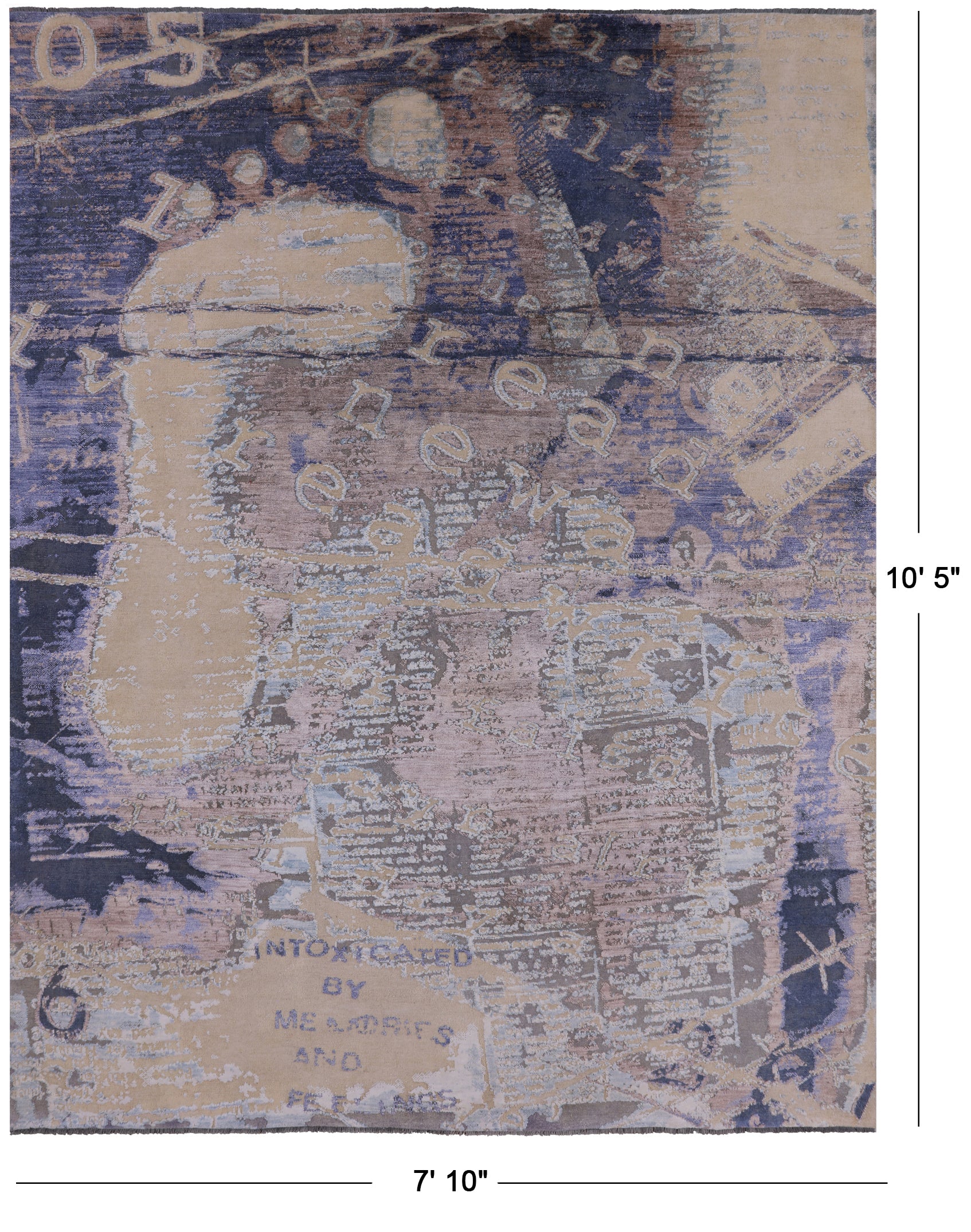 Silk With Oxidized Wool Handmade Area Rug - 7' 10" X 10' 5" - Golden Nile