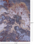 Abstract Contemporary Hand Knotted Wool & Silk Rug - 8' 10" X 12' 4" - Golden Nile