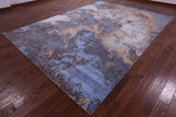 Abstract Contemporary Hand Knotted Wool & Silk Rug - 8' 10" X 12' 4" - Golden Nile