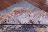 Abstract Contemporary Hand Knotted Wool & Silk Rug - 8' 10" X 12' 4" - Golden Nile