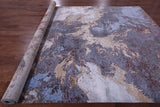 Abstract Contemporary Hand Knotted Wool & Silk Rug - 8' 10" X 12' 4" - Golden Nile