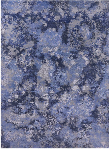 Abstract Contemporary Hand Knotted Wool Rug - 9' 1" X 12' 5" - Golden Nile