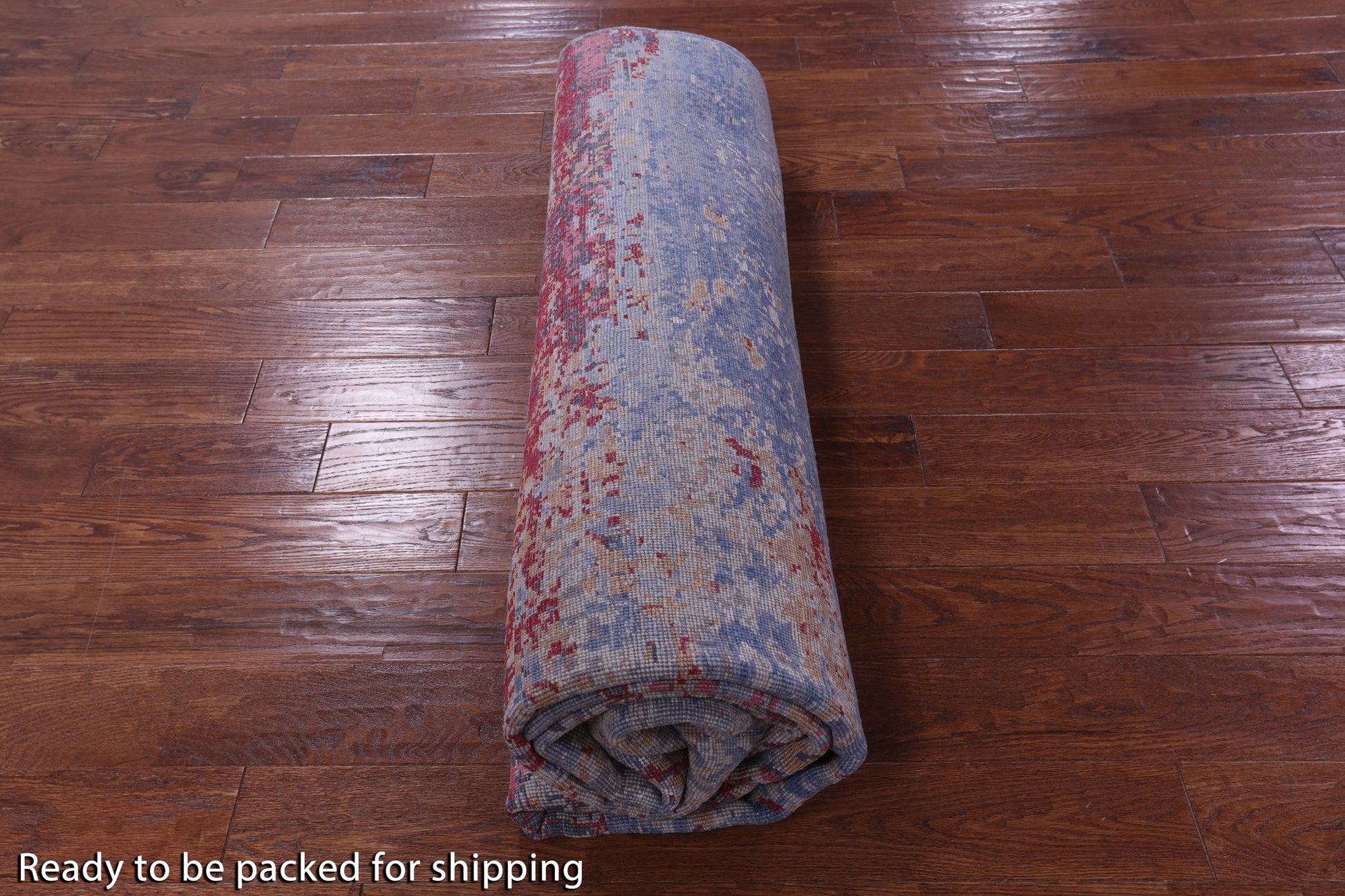 Abstract Contemporary Hand Knotted Wool & Silk Rug - 7' 11" X 10' 0" - Golden Nile