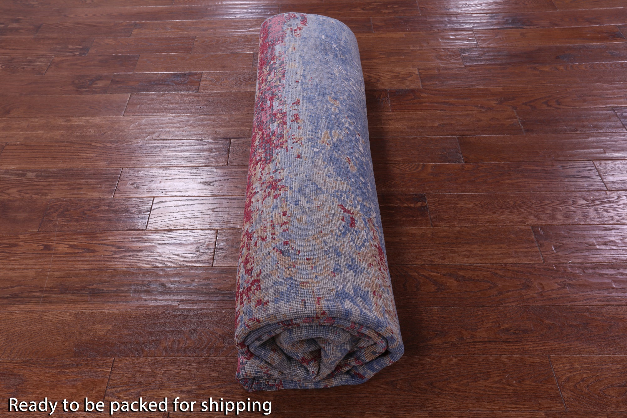 Abstract Contemporary Hand Knotted Wool & Silk Rug - 7' 11" X 10' 0" - Golden Nile