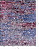 Abstract Contemporary Hand Knotted Wool & Silk Rug - 7' 11" X 10' 0" - Golden Nile