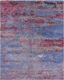 Abstract Contemporary Hand Knotted Wool & Silk Rug - 7' 11" X 10' 0" - Golden Nile