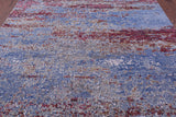 Abstract Contemporary Hand Knotted Wool & Silk Rug - 7' 11" X 10' 0" - Golden Nile