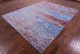 Abstract Contemporary Hand Knotted Wool & Silk Rug - 7' 11" X 10' 0" - Golden Nile