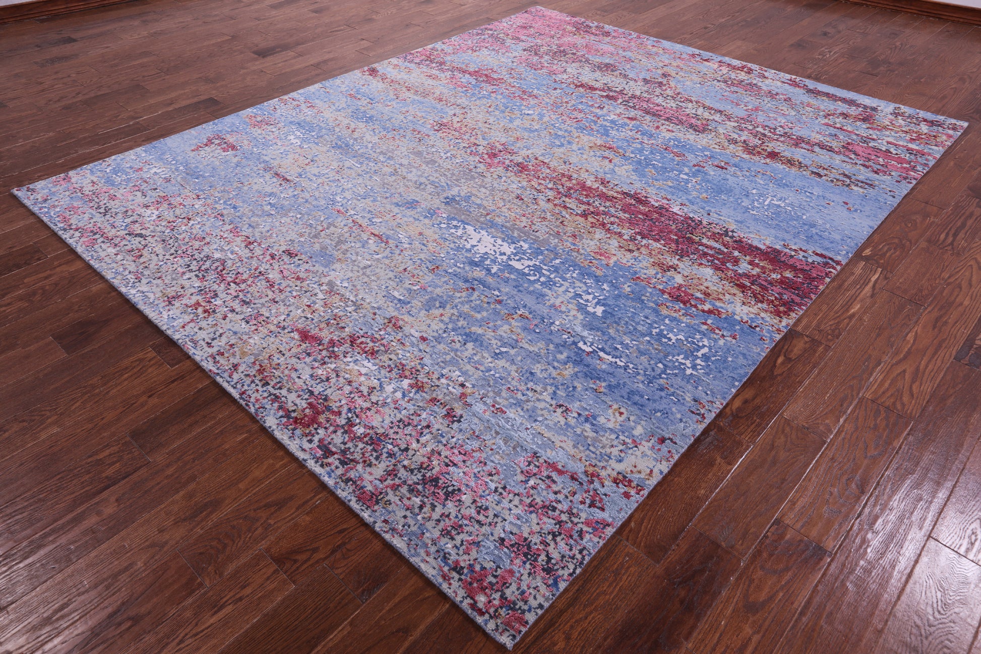 Abstract Contemporary Hand Knotted Wool & Silk Rug - 7' 11" X 10' 0" - Golden Nile