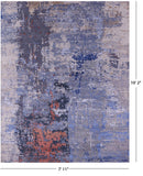Abstract Contemporary Hand Knotted Wool & Silk Rug - 7' 11" X 10' 2" - Golden Nile