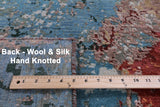 Abstract Contemporary Hand Knotted Wool & Silk Rug - 3' 11" X 6' 0" - Golden Nile
