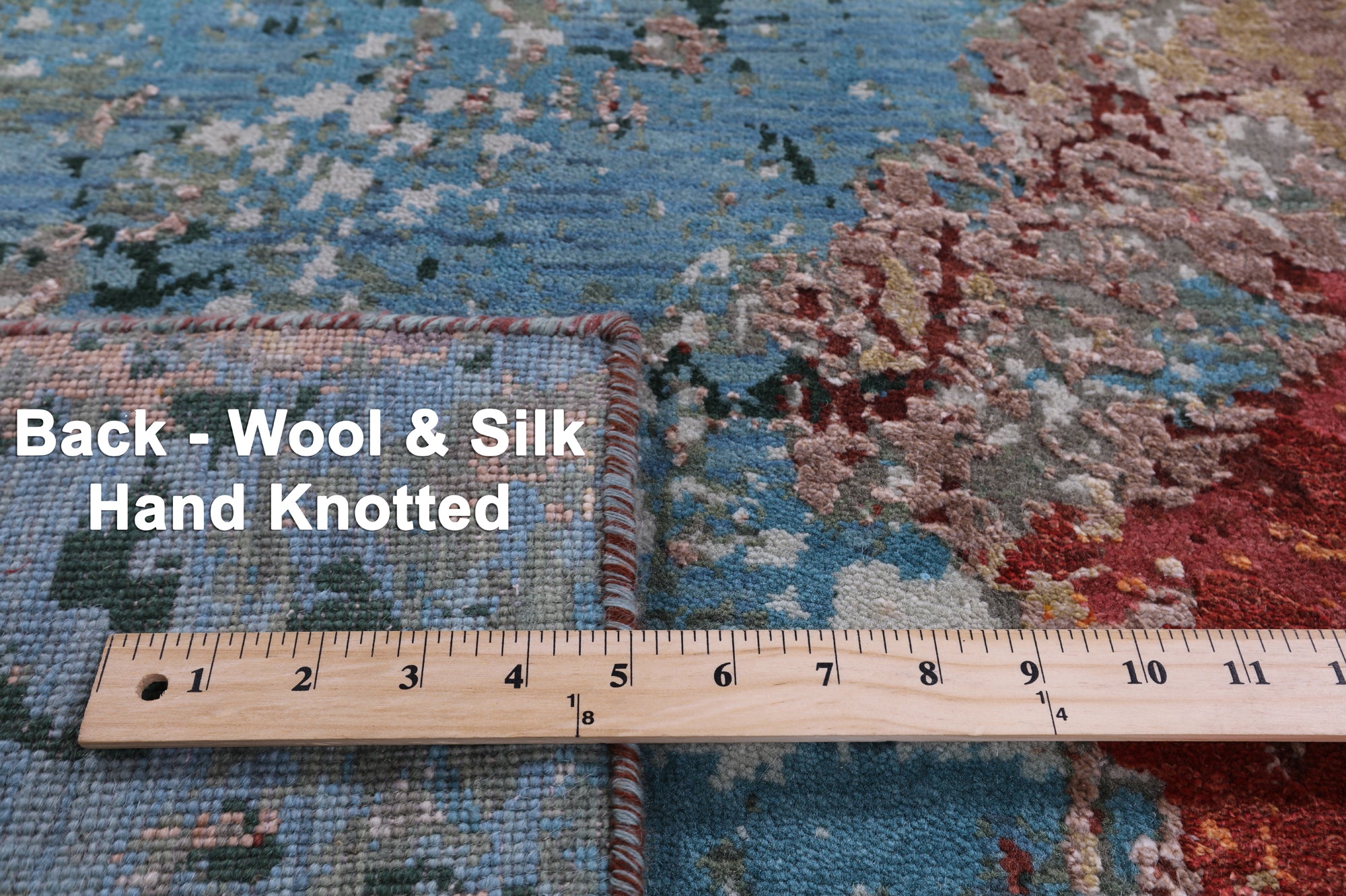 Abstract Contemporary Hand Knotted Wool & Silk Rug - 3' 11" X 6' 0" - Golden Nile