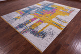 Abstract Contemporary Hand Knotted Wool Rug - 7' 11" X 10' 2" - Golden Nile