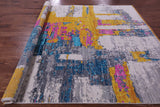 Abstract Contemporary Hand Knotted Wool Rug - 7' 11" X 10' 2" - Golden Nile