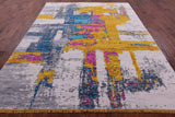 Abstract Contemporary Hand Knotted Wool Rug - 7' 11" X 10' 2" - Golden Nile